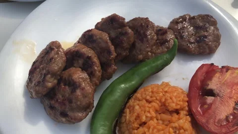 Meatballs with rice. Stock Footage 288711201