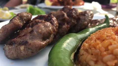 Meatballs with rice. Stock Footage 288711577