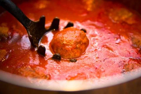 Meatballs in sauce Stock Photos