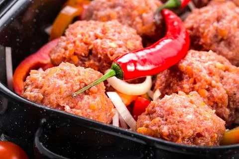 Meatballs with sauce Stock Photos