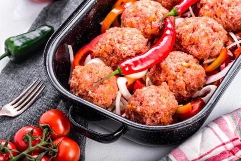 Meatballs with sauce Stock Photos