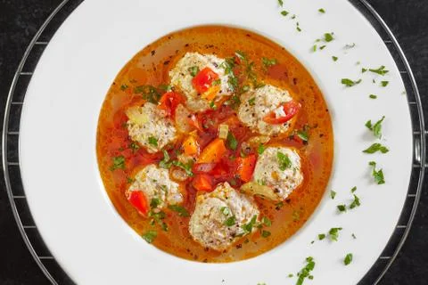 Meatballs Soup Stockfoto's