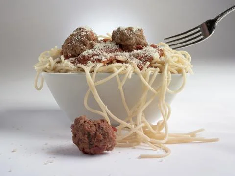 Meatballs with spaghetti Stock-Fotos