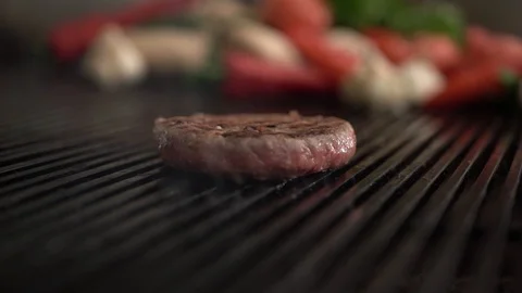 Meathball Steaming on the Grill HD Stock Footage 88598483