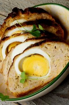 Meatloaf with egg Stock Photos