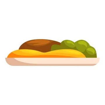 Meatloaf, mashed potatoes and broccoli creating a delicious meal Stock Illustration