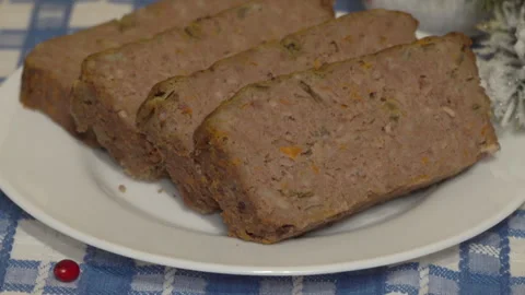 Meatloaf sliced Stock-Footage 300256616