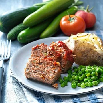Meatloaf with vegetables Stock Photos