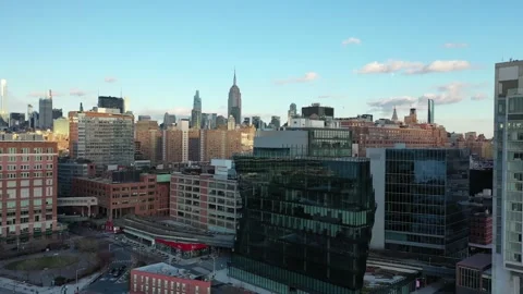 Meatpacking District Rooftops between Midtown and Lower Manhattan Stock-Footage 144014050