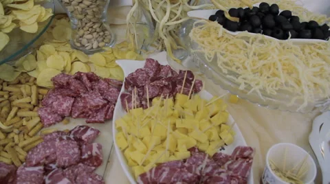 Meats and cheese selection Stock Footage 60103545