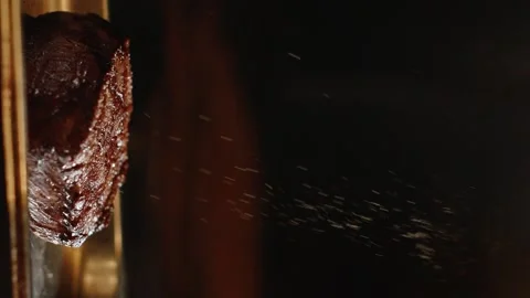Meat.Slow motion. 120 fps. Vertical video Stock Footage 172440035