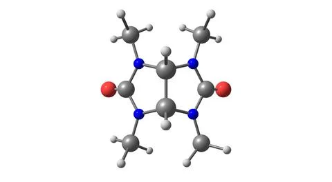 Mebicar molecular structure isolated on white Stock Illustration