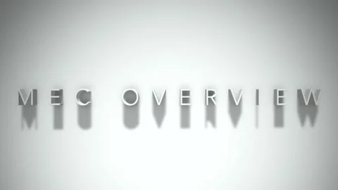 Mec overview 3D title animation white text on a white background Stock Footage 299374152