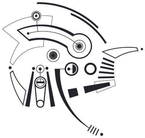 Mec Skull 2 Black Stock Illustration