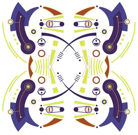 Mec Skull Pattern B Color イラスト素材