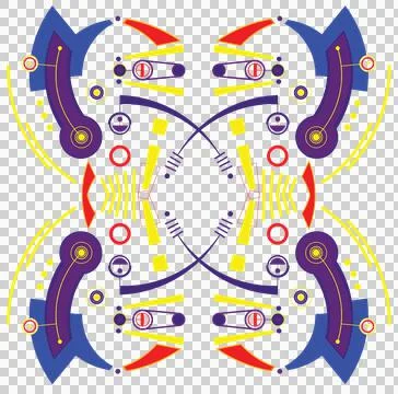 Mec Skull Pattern B Color Stock Illustration