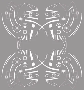 Mec Skull Pattern B White Stock Illustration