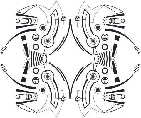 Mec Skull Pattern A Black Stock Illustration