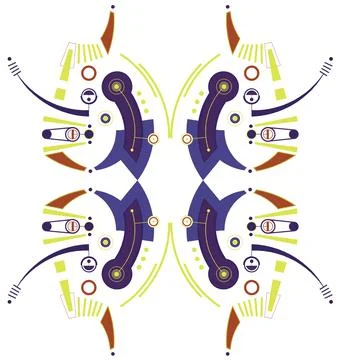 Mec Skull Pattern C Color Stock Illustration