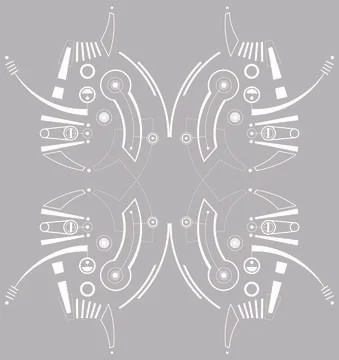 Mec Skull Pattern C White Stock Illustration