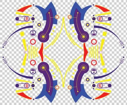 Mec Skull Pattern A Color Stock Illustration