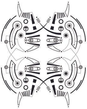 Mec Skull Pattern D Black Stock Illustration