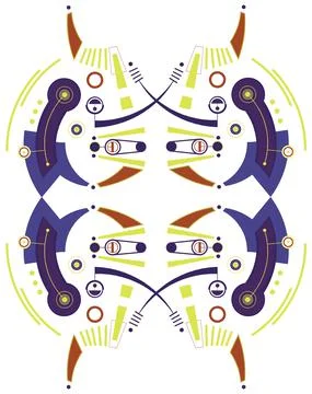 Mec Skull Pattern D Color Stock Illustration