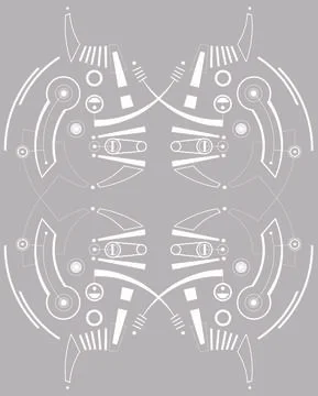 Mec Skull Pattern D White Stock Illustration
