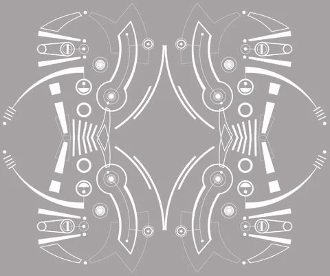 Mec Skull Pattern A White Stock Illustration