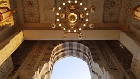 Mecca, Makkah, Saudi Arabia- The Holy Haram Entrance Stock Footage