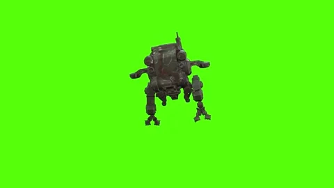 Mech Biped Robot Dodge Forward Green Scr... | Stock Video | Pond5