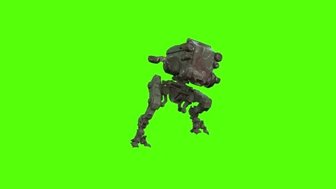 Mech Biped Robot Dodge Left Green Screen Animation 4k Rendering 動画素材 263690282