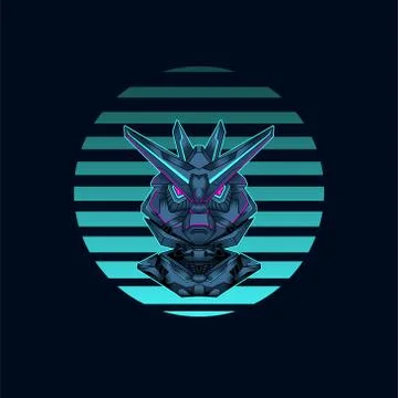 Mecha with sacred geometry background vector graphic design illustration Stock Illustration