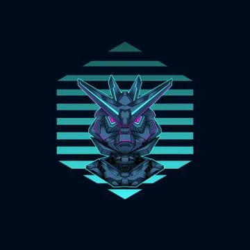 Mecha with sacred geometry background vector graphic design illustration Stock Illustration