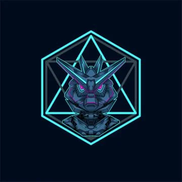 Mecha with sacred geometry background vector graphic design illustration Stock-Illustration