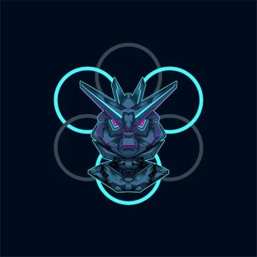Mecha with sacred geometry background vector graphic design illustration Stock Illustration