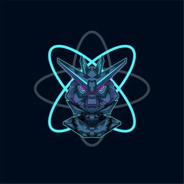 Mecha with sacred geometry background vector graphic design illustration 스톡 일러스트