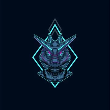 Mecha with sacred geometry background vector graphic design illustration Stock Illustration