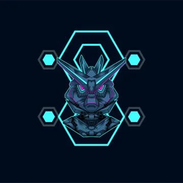 Mecha with sacred geometry background vector graphic design illustration 스톡 일러스트