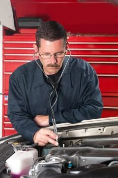Mechanic and stethscope Stock Photos