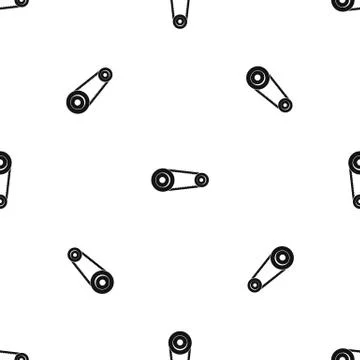 Mechanic belt pattern seamless black Illustrazione stock