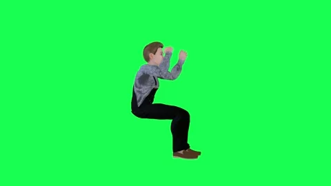 Mechanic boy clapping isolated green screen left angle Stock Footage 252662891