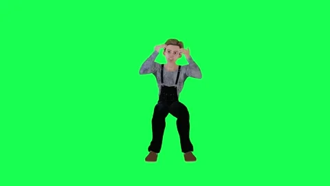 Mechanic boy clapping isolated green screen front angle Stock Footage 252662892
