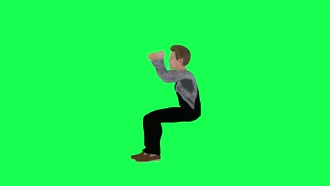 Mechanic boy clapping isolated green screen right angle Stock Footage 252662899