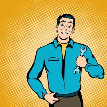 Mechanic concept, comics style Stock Illustration