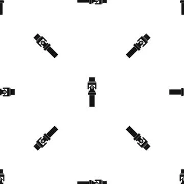 Mechanic detail pattern seamless black Stock Illustration