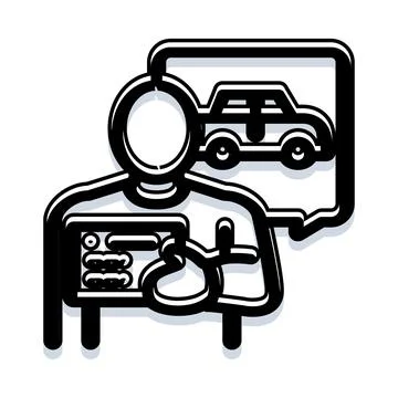 Mechanic diagnosing car problems with digital tablet Illustrazione stock