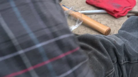 Mechanic Doing A Brake Job On An E39 Bmw 540I Stock Footage 49095180