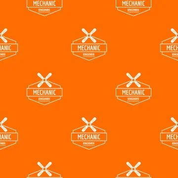 Mechanic engine pattern vector orange 스톡 일러스트