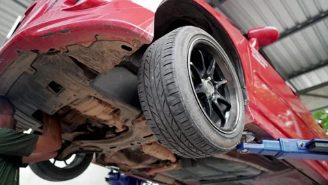 Mechanic engineer change engine oil Stock Footage 248238056